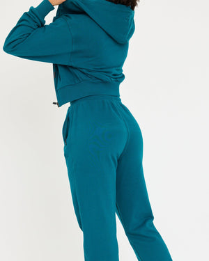 Core Classic Cropped Hoodie med dragkedja