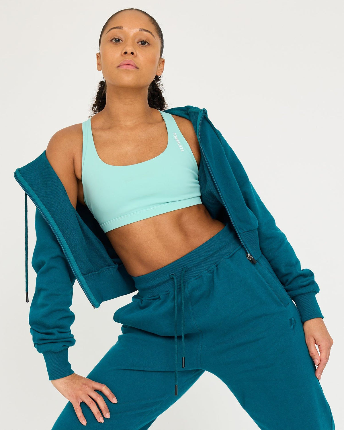 Core Classic Cropped Hoodie med dragkedja