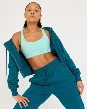 Core Classic Cropped Hoodie med dragkedja